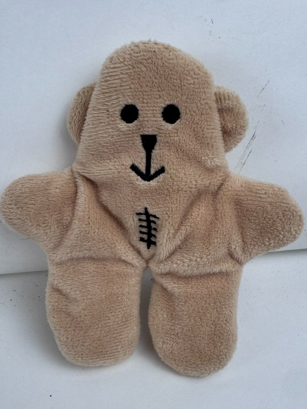 Vintage Mini Brown Bear Gingerbread Plush Stitched Stuffed Animal Toy 5.5" x 5"